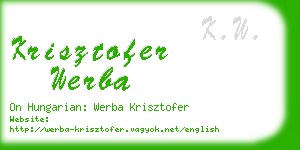 krisztofer werba business card